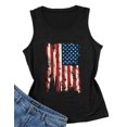thumbnail image 6 of LAZYCHILD American Flag Tank Tops Women Patriotic Shirt USA Flag Stars Stripes Print Sleeveless 4th of July Tee, 6 of 7