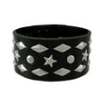 thumbnail image 1 of Black Vinyl Wristband with Stars and Pyramid Studs, 1 of 5