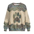 thumbnail image 4 of Yuyamidu Womens Paw Print Hoodies Crewneck Sweaters Comfy Winter Wear, Size L, 4 of 7