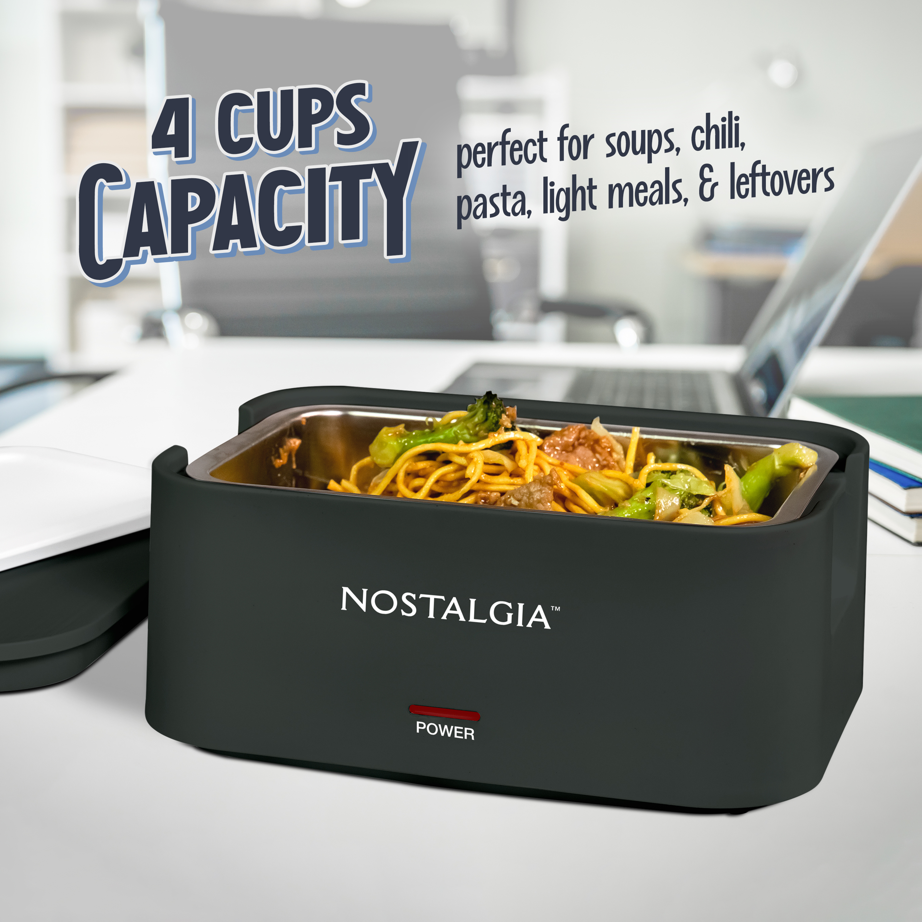 Nostalgia 32 oz. Portable Heated Lunch Box - Black