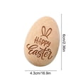 thumbnail image 2 of Wooden Easter Egg, Hand Carved Rabbit Design Ornament for Home Office Decoration Gift Holiday Decor(B), 2 of 6