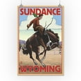 thumbnail image 2 of Cowboy and Bronco Scene, Sundance, Wyoming (16x24 Giclee Gallery Art Print, Vivid Textured Wall Decor), 2 of 3