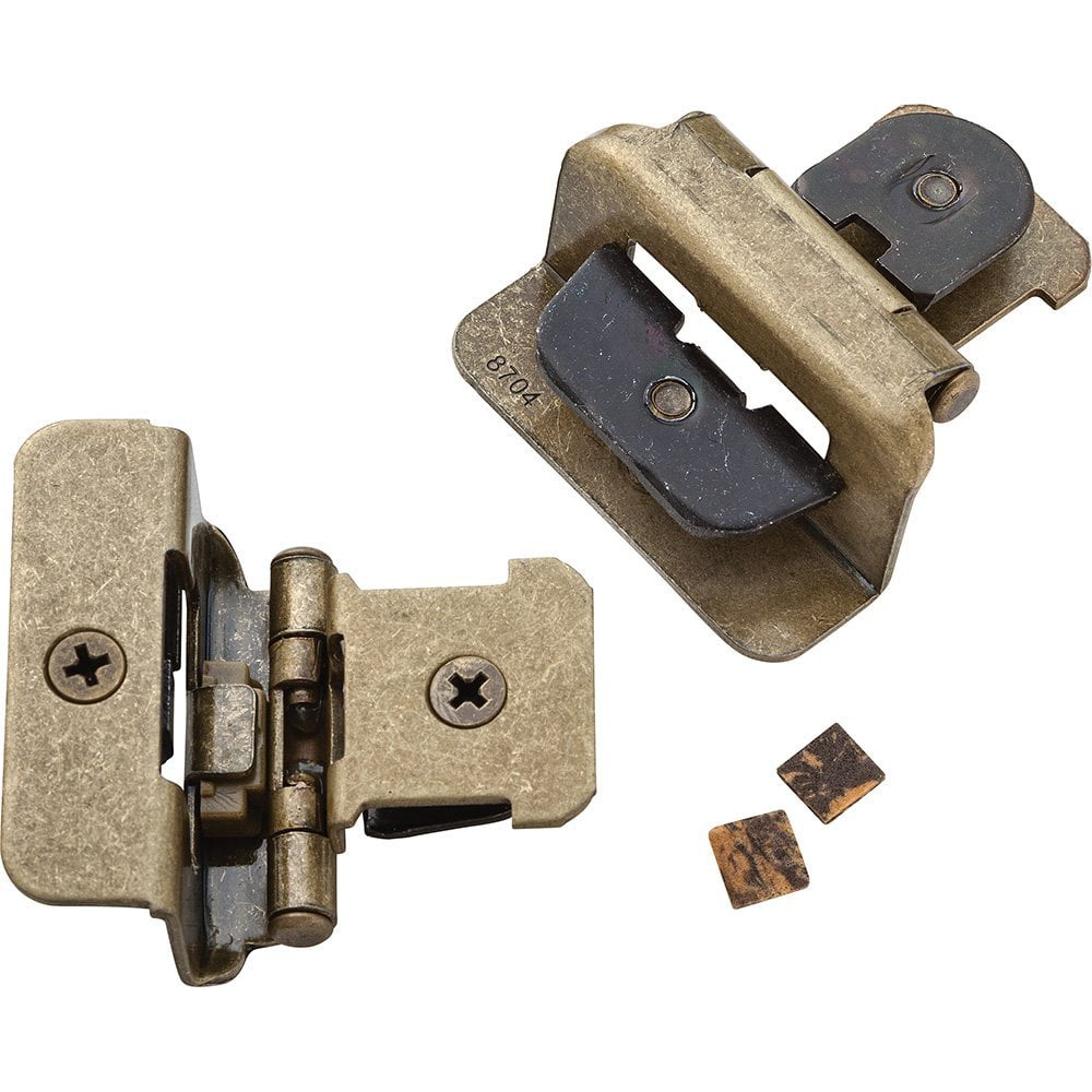 1/2" Overlay, Burnished Brass Double Demountable Hinges, Work on face frame styles By