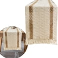 thumbnail image 1 of Burlap Table Runner 30x180cm Lace Trim Farmhouse Tablecloth With Fringe Rustic Chic Decor For Dining Coffee Or Wedding, 1 of 6