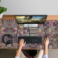 thumbnail image 4 of Long Mouse Pads for Desk,Multicolor Ethnic Patchwork Pattern Desk Mats on Top Of Desks, Desk Mouse Pad Extra Large with 3mm Non-Slip Base and Stitched Edge for Gaming,Office,Work,Home 47.3"x23.6", 4 of 6