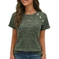 thumbnail image 2 of MOYIKO Short Sleeve Tunic Tops for Women Crew Neck Summer Shirts Business Blouses Dressy Casual, 2 of 8