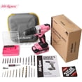 thumbnail image 6 of 58pc 18V Pink Womens Cordless Electric Power Drill Driver and Screw Bit Set in a Portable Case for Wood, Plastics, Drywall and Light Metal Drilling, 6 of 6