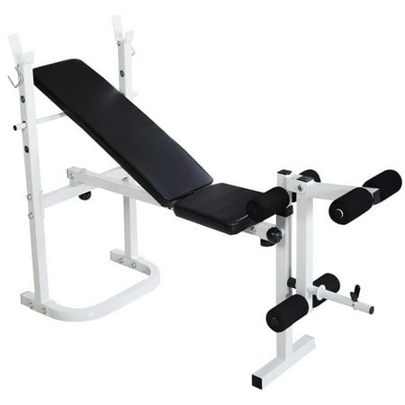 Ktaxon Olympic Weight Lifting Bench Fitness Workout Home Exercise, Adjustable Incline and Flat Position with Leg Extension for Gym