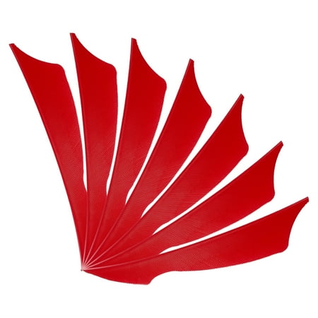 4 Inch Arrow Vanes 20 Pack Turkey Feather Fletching Archery Fletch Right Wing for Hunting Target Shooting Red