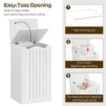 thumbnail image 3 of Trash Can Cabinet,13 Gallons Hidden Kitchen Garbage Can with Lid, No Inner Bin Needed, Wooden Recycling Trash Bin Cabinet for Kitchen, Living Room White WB05WW, 3 of 8