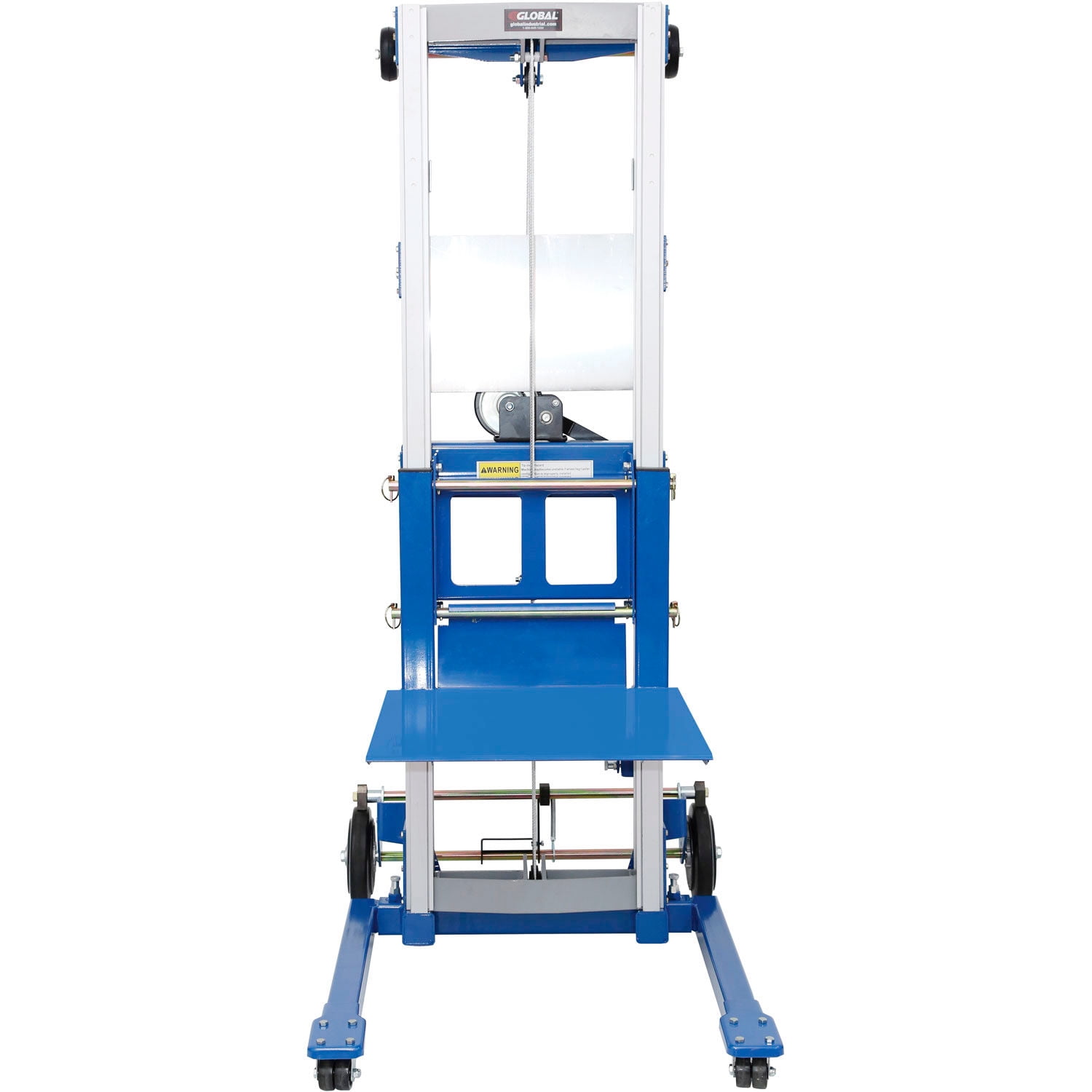 Global Industrial Lightweight Hand Operated Lift Truck with Straddle Legs, 400 Lb. Capacity