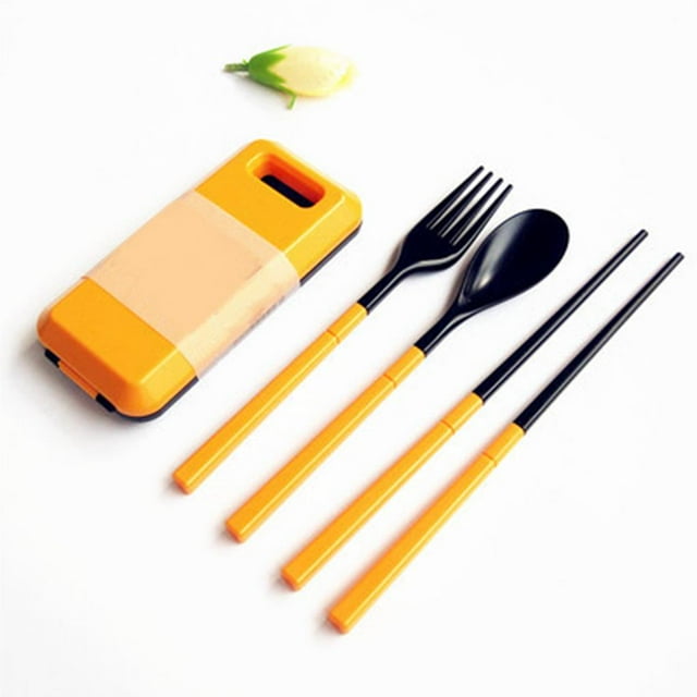 Toystoory Vajilla plegable 3 en 1 ABS Juego de vajilla plegable Cubiertos Tenedor Palillos con caja de almacenamiento para acampar al aire libre Senderismo Kits de desorden para acampar Numero 3 Toystoory OD009854-03