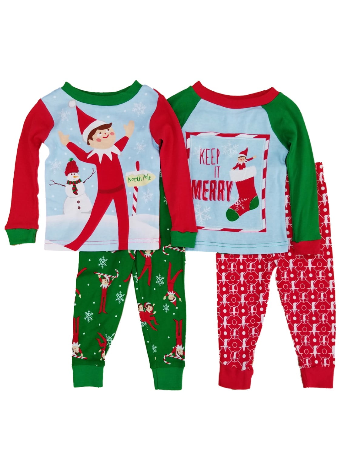 Elf On The Shelf Toddler Boys Girls Blanket Sleeper Footie Kids Pajamas 3T