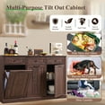 thumbnail image 3 of SinCiDo Triple Tilt Out Trash Can Cabinet, 20 Gallon Farmhouse Hidden Trash Cabinet w/3 Drawers, Kitchen Garbage Cabinets with Storage Basket, 3 of 8