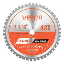 VEVOR Circular Saw Blade, 7-1/4 inch Diameter, 48 Sharp Alloy Teeth, 5/8 inch Arbor, Fine Finish, Metal Cutting Blade for Circular Saw, with Noise-Reducing Heat Vents, for Cutting Steel and Aluminum