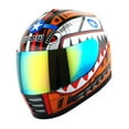 thumbnail image 2 of WOW Motorcycle Full Face Helmet Street Bike BMX MX Youth Kids HKY-B15 Monster Shark Orange, 2 of 5