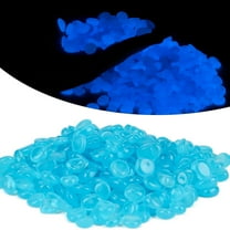 Deago 300Pcs Glow in The Dark Stones Garden Luminous Pebbles Stone Rocks for Indoor Outdoor Walkways Driveway Yard Fish Tank Decor (Blue)