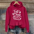 thumbnail image 2 of Womens Hoodies Long Sleeve Pullover Hoodie Sweatshirt Oversized Hoodie for Women Red Sweatshirt Women Fall Outfit Women Clothes, 2 of 5