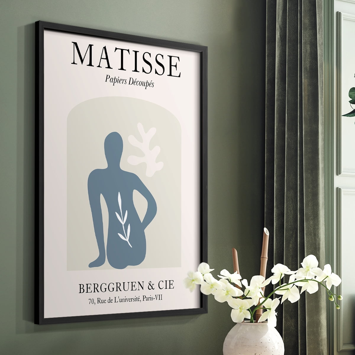 Matisse DVII Framed Print in Black Solid Wood Framed Print No Nail Hanging
