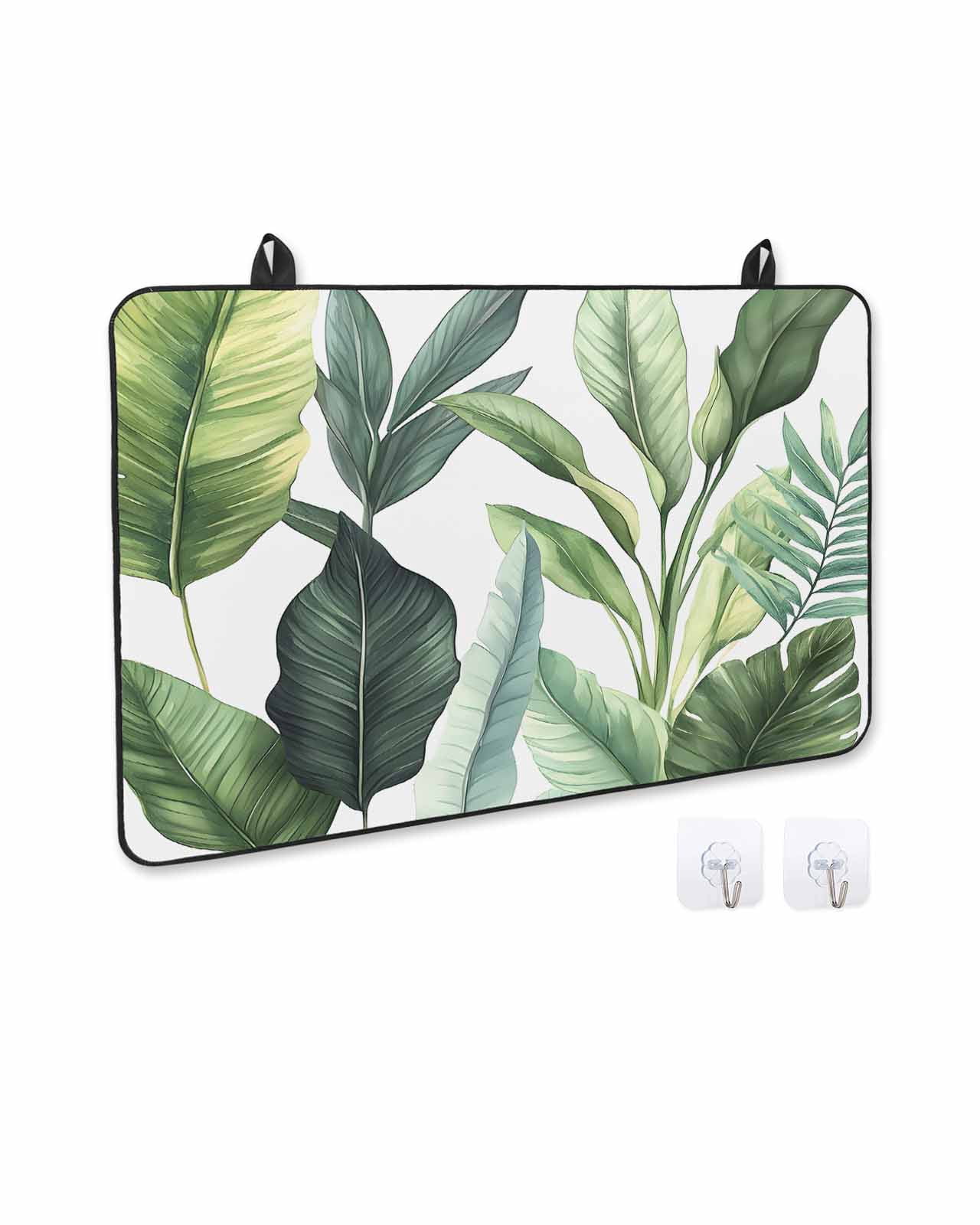 nqOlkjepod Large Induction Cooktop Protector Mat 36"x21", Palm Leaves Stove Top Covers for Electric Stove, Simple Summer Botanical Tropical Plants Stove Burner Cover Mats, Glass Top Stove Cover