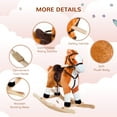 thumbnail image 5 of Qaba Kids Plush Toy Rocking Horse Ride on with Realistic Sounds -  Brown, 5 of 9