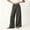 #0398-Army Green, variant on Womens Summer High Waist Side Drawstring Wide Leg Pants with Pockets Loose Casual Linen Feel Trousers Bottoms for Daily Beach