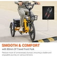 thumbnail image 5 of Addmotor Electric Trike for Adults, 750W, Folding Electric Tricycle, 48V 20Ah, 90MI, 380lbs, 3 Wheel Electric Bikes, Step Through Etrike, Parking Brake, Rear Motor & Differential, E-310 Yellow, 5 of 11