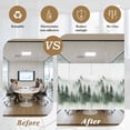 thumbnail image 5 of Foggy Forest Window Privacy Film, Green Mist Mountain Natural Landscape Static Cling UV Sun Blocking Heat Control Window Tint Day and Night, Non-Adhesive One Way Windows Privacy Cover 17.7''x78.7'', 5 of 7