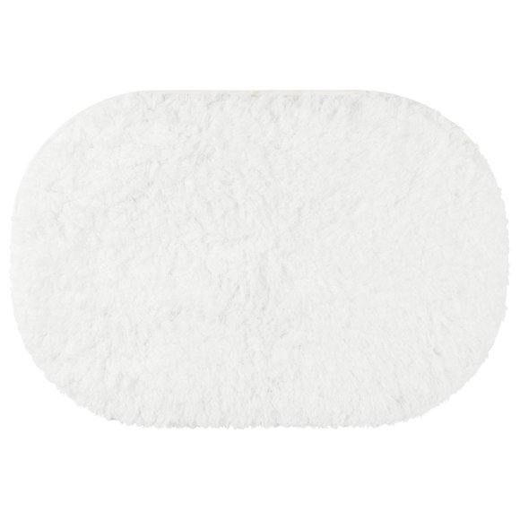 REGALWOVEN Oval Shaggy Bathroom Rugs Absorbent Soft Bathroom Mat White 20" x 32"