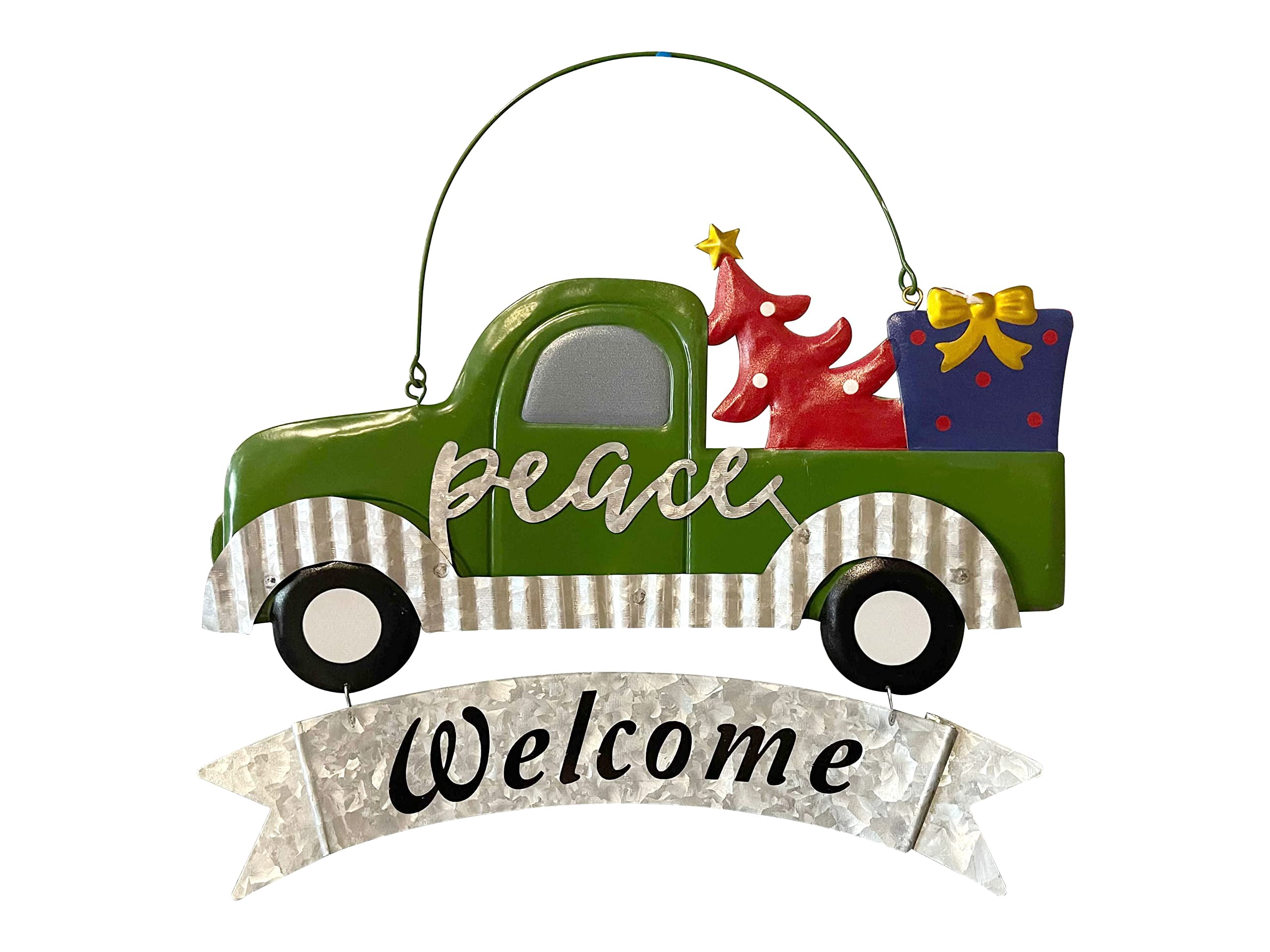 Red Truck Christmas Decor (14in. x 13in Vintage Truck Decor), Christmas