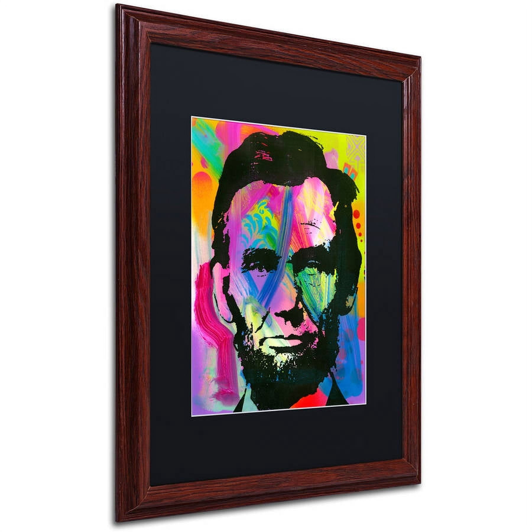 Trademark Fine Art "Abraham Lincoln I" Canvas Art by Dean Russo, Black Matte, Wood Frame