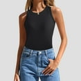 thumbnail image 2 of Lixiuxyad Summer Womens Tank Tops 2025 Summer Sleeveless Tank Tops Ribbed High Neck Racerback Slim Fitted Color Block Casual Shirts(Black L), 2 of 4