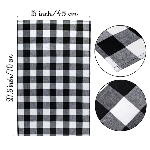 Black & White Cotton Dish Towel Set,5-Piece Classic Plaid Kitchen Towels, Multifunctional for Placemats, Dining Table Decorations, and Daily Cleaning