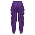 thumbnail image 3 of iiniim Men Prince Baggy Pants Satin Trousers Fairy Tale Halloween Theme Party Purple 3XL, 3 of 6