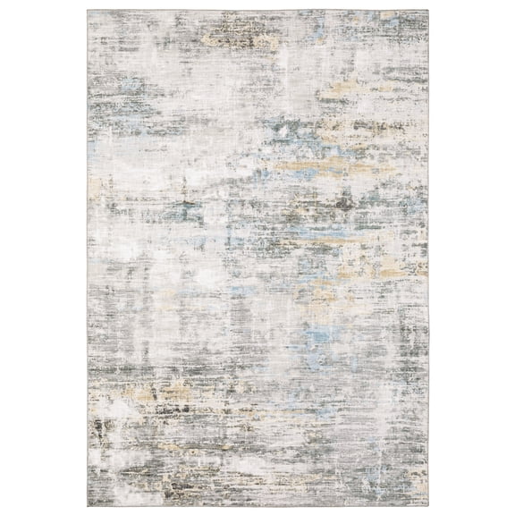 Moretti String Area Rug MYP11 Beige Faded Distressed 5' x 7' Rectangle