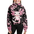 thumbnail image 5 of Chaqlin Cherry Blossom Axolotl Print Camping Sweatshirts Hiking with Pocket School Sweatshirts College Sweatshirt Sports Sweatshirt Size 7-8, 5 of 7