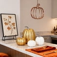 thumbnail image 6 of YOYTOO 7 Pcs Artificial Fake Pumpkins Fall Decoration, 4 Sizes, DIY Foam Pumpkins for Halloween Autumn Harvest Thanksgiving Table top House Dining Table Party Decoration (White), 6 of 10