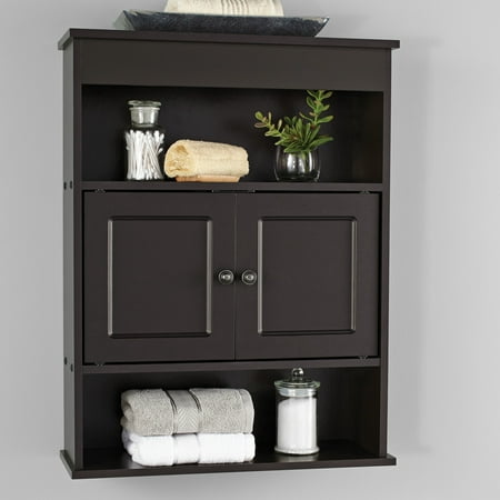 Mainstays Bathroom Wall Cabinet, Espresso (Best Wood For Bathroom Walls)