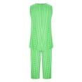 thumbnail image 4 of GigrtiJin Womens Pajama Sets Round Neck Sleeveless Tops and Capri Pants 2 Piece Trendy Stripes Print Nightwear Outfits, 4 of 5