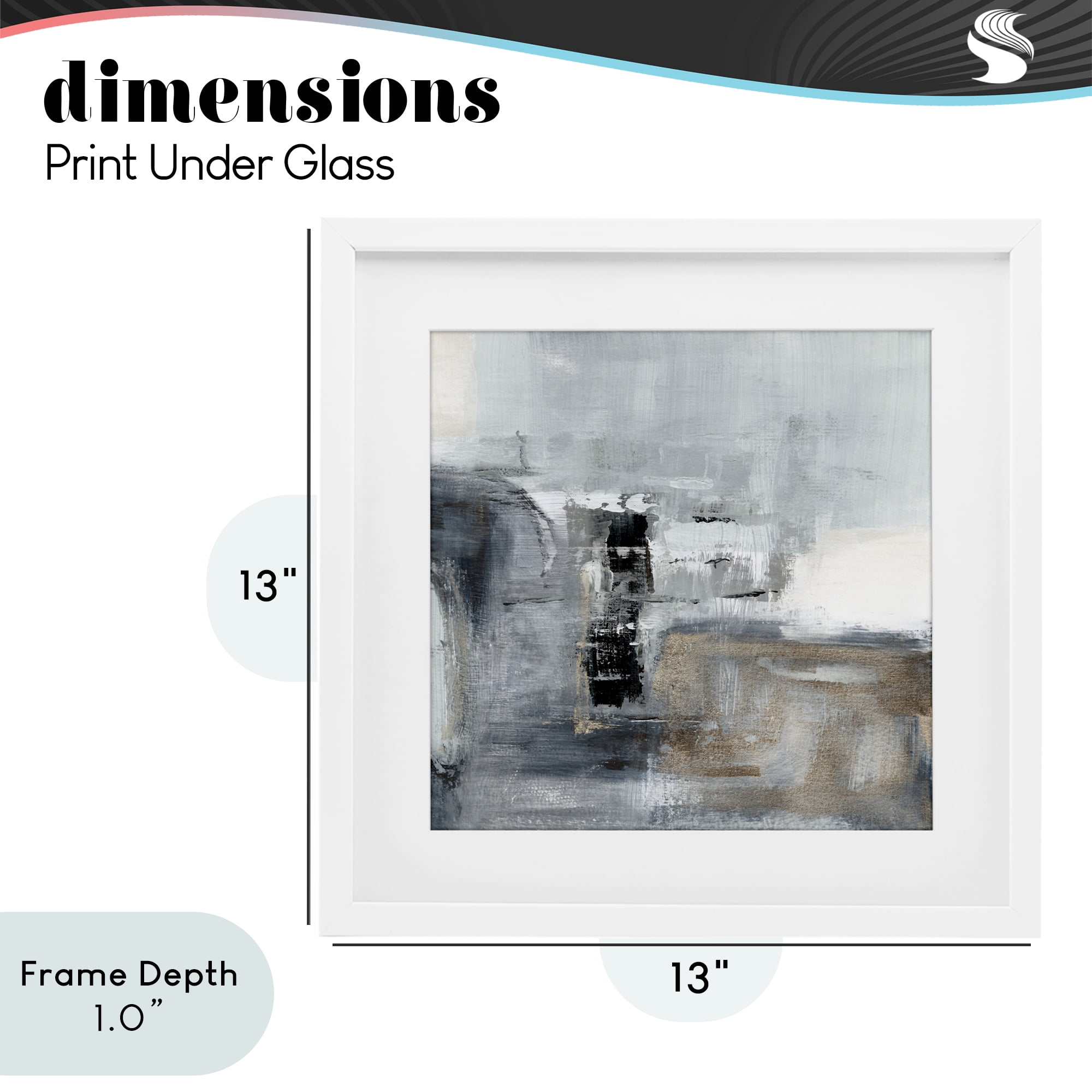 Stupell Industries Still Waters Monochrome Abstraction White Framed Print Under Glass, design by Susan Jill