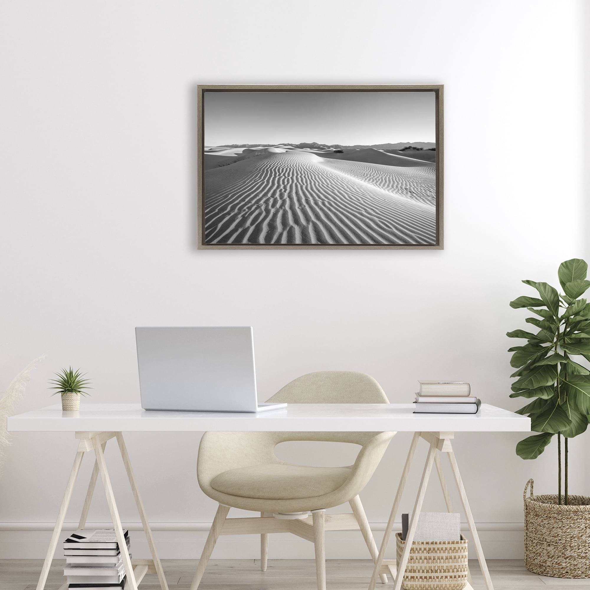 Stupell Industries Sand Waves In The Distance Brown Framed Floater Canvas Wall Art, design by Jon Evan