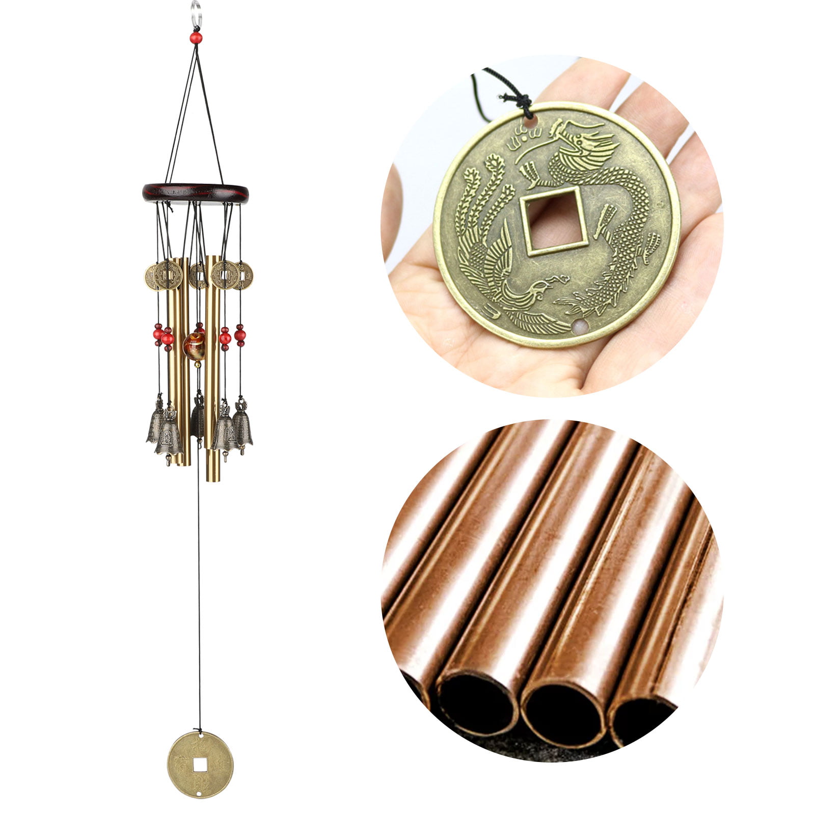 1 Pc Wind Chime 8 Tubes Bronze Metal Professional Gift for Yard Outdoor Garden