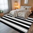 thumbnail image 5 of Black Grey White Stripe 8x10 Area Rugs, Farmhouse Modern Art Striped Non-Skid Rubber Backing Large Rectangle Rugs - Living Room Bedroom Home Office, Indoor Floor Mat Carpets Washable Rug, 5 of 9