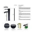 thumbnail image 3 of FULLWATT Bathroom Sink Ceramic Rectangle Vessel Basin Porcelain Faucet Pop Up Drain Set, 3 of 10