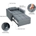 thumbnail image 4 of Convertible Recliner, Modern 3-in-1 Multifunctional Folding Sofa Chair with Adjustable Backrest, Linen Upholstered Sofa Bed Sleeper Chair with Square Armrest and Legs, Light Gray, 4 of 7