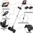 thumbnail image 2 of 88V Electric Cordless Yard Grass Trimmer Lawn Cutter Mower Weed Eater with Wheels & 2 Batteries, 2 of 9