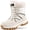 Beige White, variant on Ecetana Snow Boots for Women Mid-Calf Winter Boots Lace Up Non-Slip Outdoor Hiking Boots