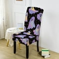 thumbnail image 5 of Stretch Halloween Chair Cover - Spooky Print Elastic Seat Slipcover Universal Fit Dining Office Chair Protector Washable Decor(Black), 5 of 6