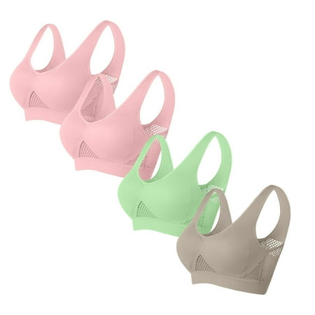 IFNND Push Up Bra for Women 4PC Woman s Solid Color Gathered Together Large Size Daily Bra Underwear No Rims Women Cotton Ultra Soft Cup