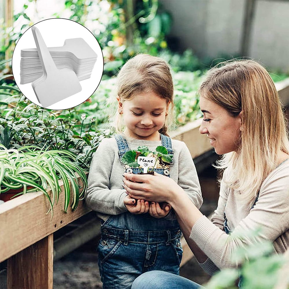 Premium Nursery Garden Labels Waterproof Tag Plastic Plant Markers 200PCS White 